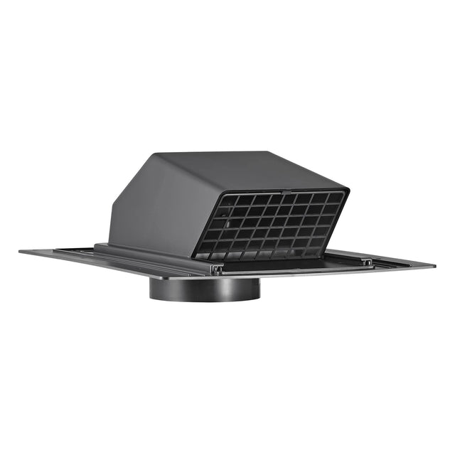 Lambro 4-In. ABS Plastic Roof Exhaust Vent with Damper and Removable Screen, Black, 3540