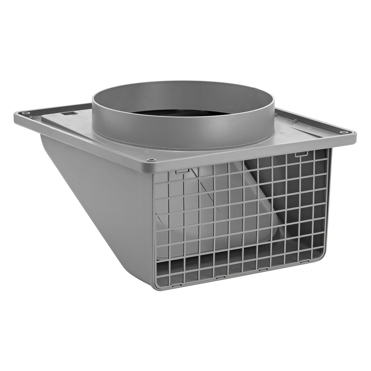 Lambro 8-In. Plastic Wall Exhaust or Air Intake Vent with Hinged Screen and Removable Damper, Gray, 389G