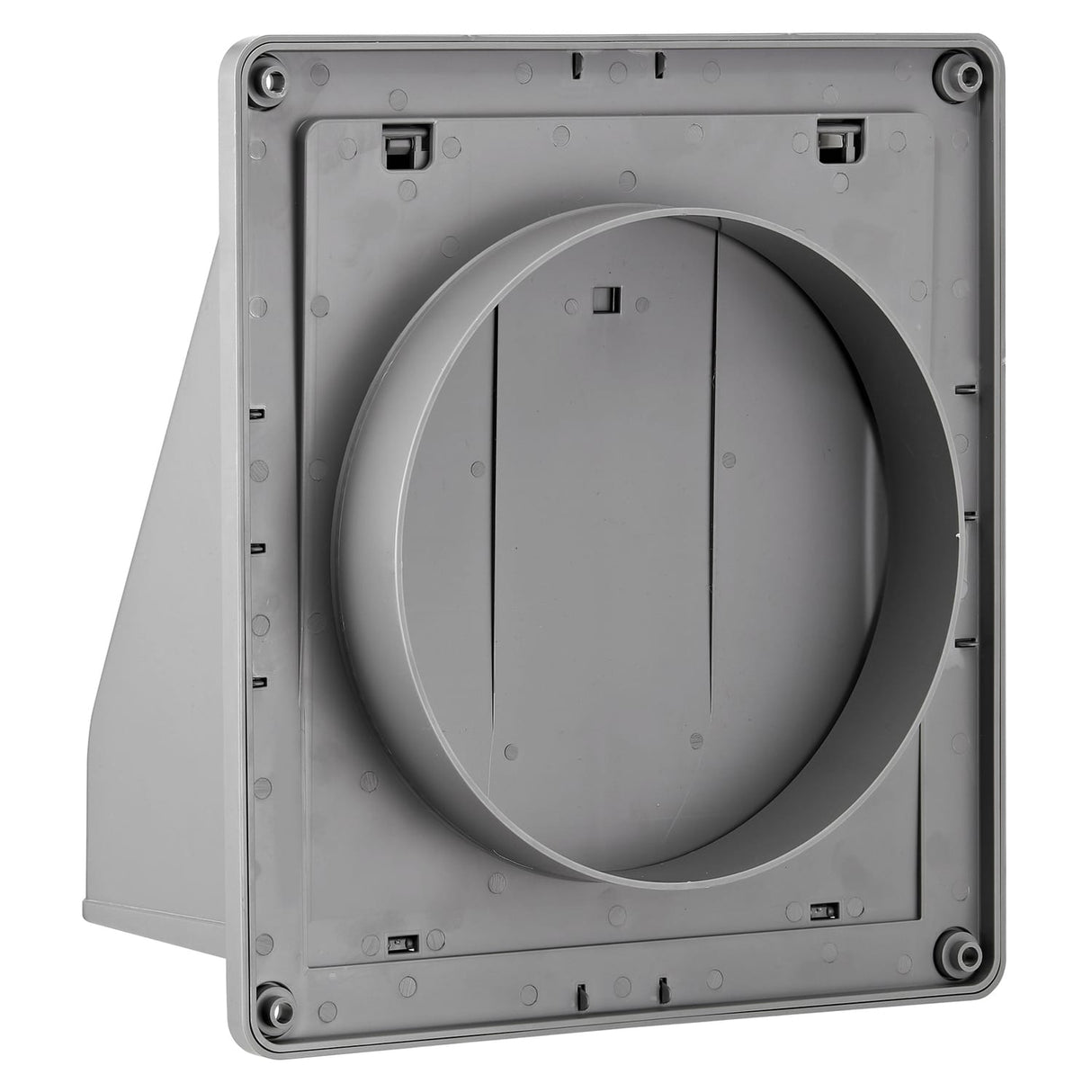 Lambro 8-In. Plastic Wall Exhaust or Air Intake Vent with Hinged Screen and Removable Damper, Gray, 389G