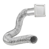 Lambro 4" Bath Fan Exhaust Through-the-Wall Vent Kit with Single Flap Vent, 8-Ft. UL 181 Foil Flex Duct, and 11" Aluminum Snap-Lock Tail Pipe, 481UL