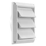 Lambro 4-In. White Plastic Air Intake Louver Vent with Removable Screen