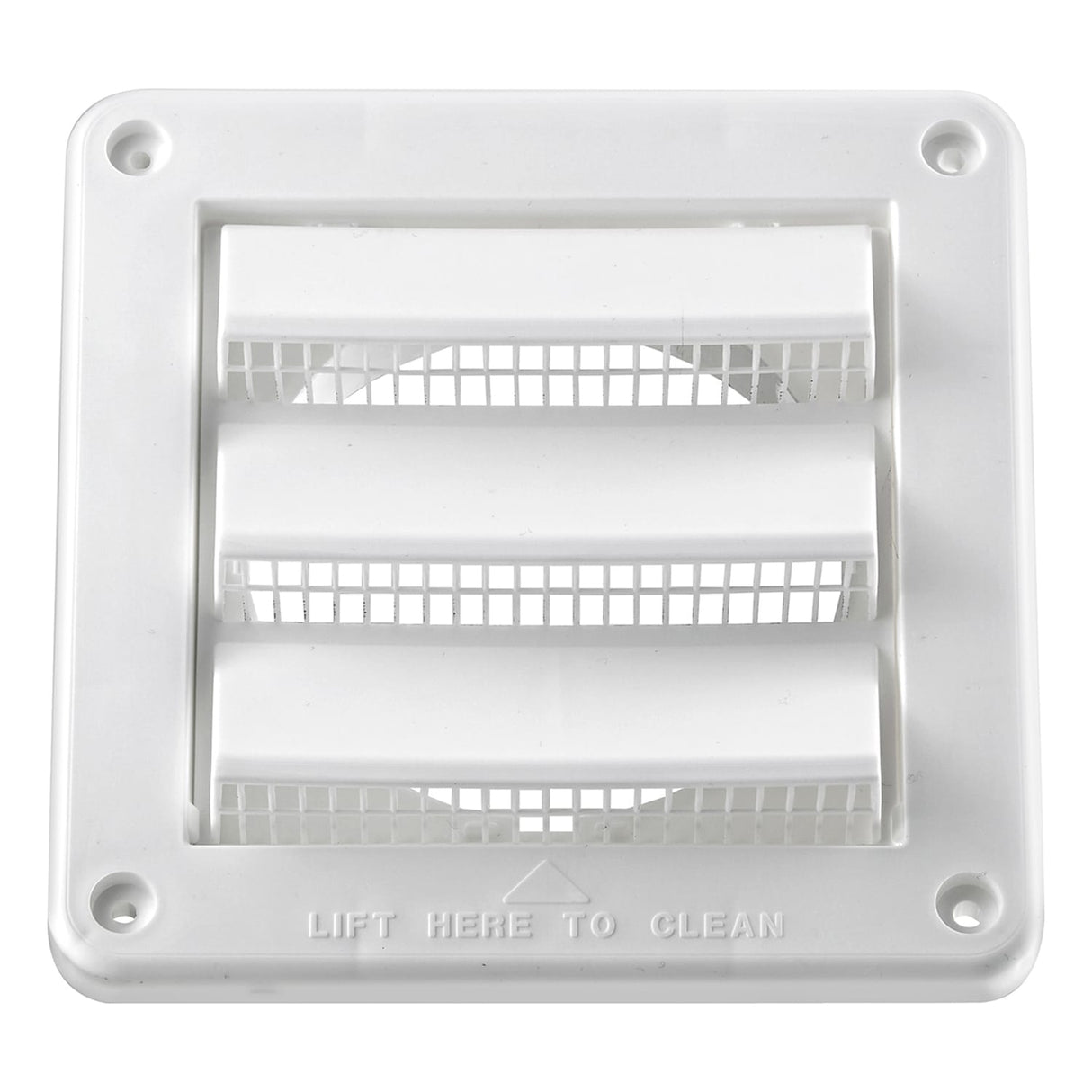 Lambro 4-In. White Plastic Air Intake Louver Vent with Removable Screen