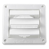 Lambro 4-In. White Plastic Air Intake Louver Vent with Removable Screen