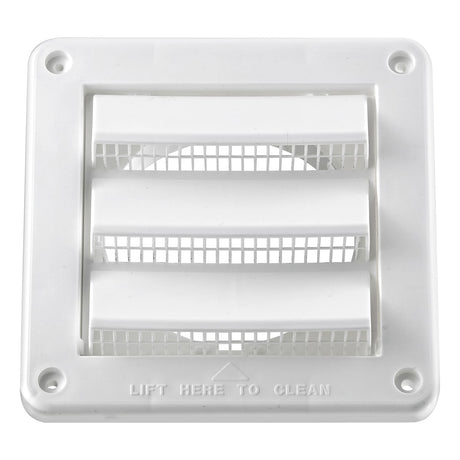 Lambro 4-In. White Plastic Air Intake Louver Vent with Removable Screen