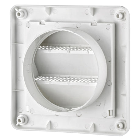 Lambro 4-In. White Plastic Air Intake Louver Vent with Removable Screen