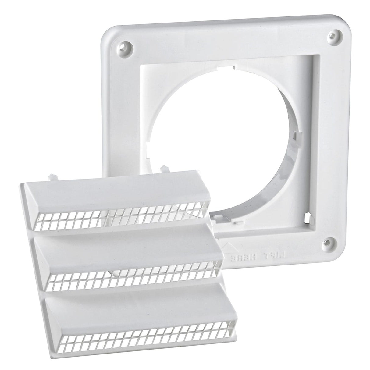 Lambro 4-In. White Plastic Air Intake Louver Vent with Removable Screen