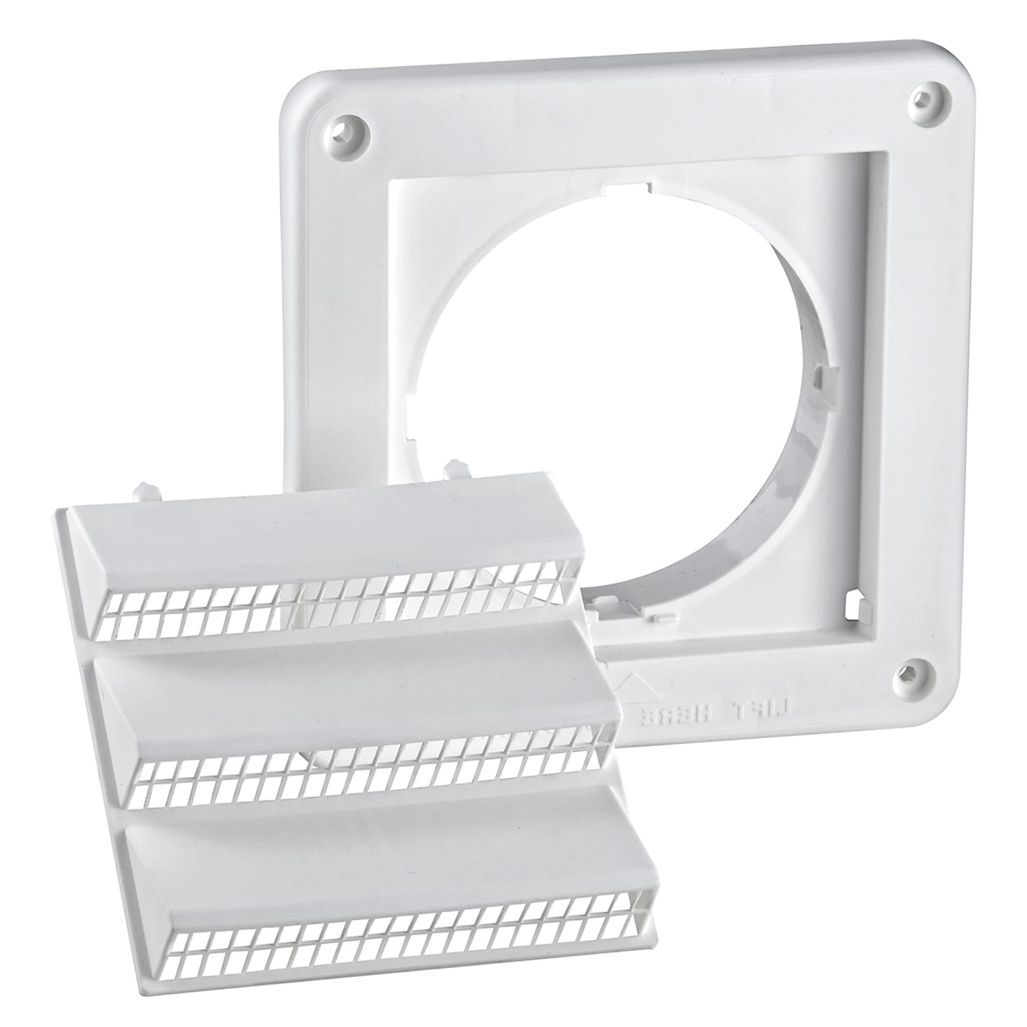 Lambro 4-In. White Plastic Air Intake Louver Vent with Removable Screen