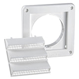 Lambro 4-In. White Plastic Air Intake Louver Vent with Removable Screen