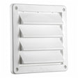 Lambro 6-In. White Plastic Fresh Air Intake Vent with Rain Guard and Removable Screen, White, 606W