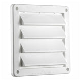 Lambro 6-In. White Plastic Fresh Air Intake Vent with Rain Guard and Removable Screen, White, 606W