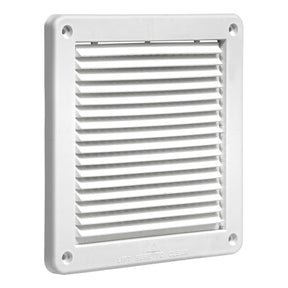 Lambro 6-In. White Plastic Fresh Air Intake Vent with Mini Louvers and Removable Screen, White, 606W-ML