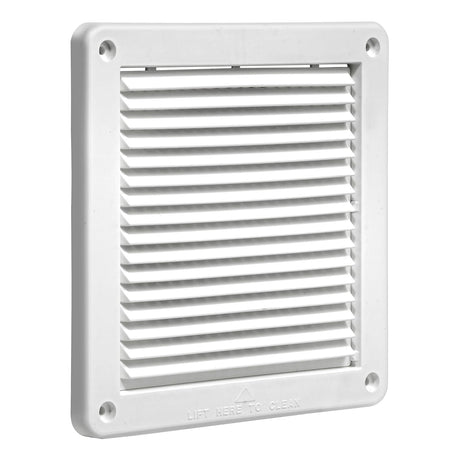 Lambro 6-In. White Plastic Fresh Air Intake Vent with Mini Louvers and Removable Screen, White, 606W-ML