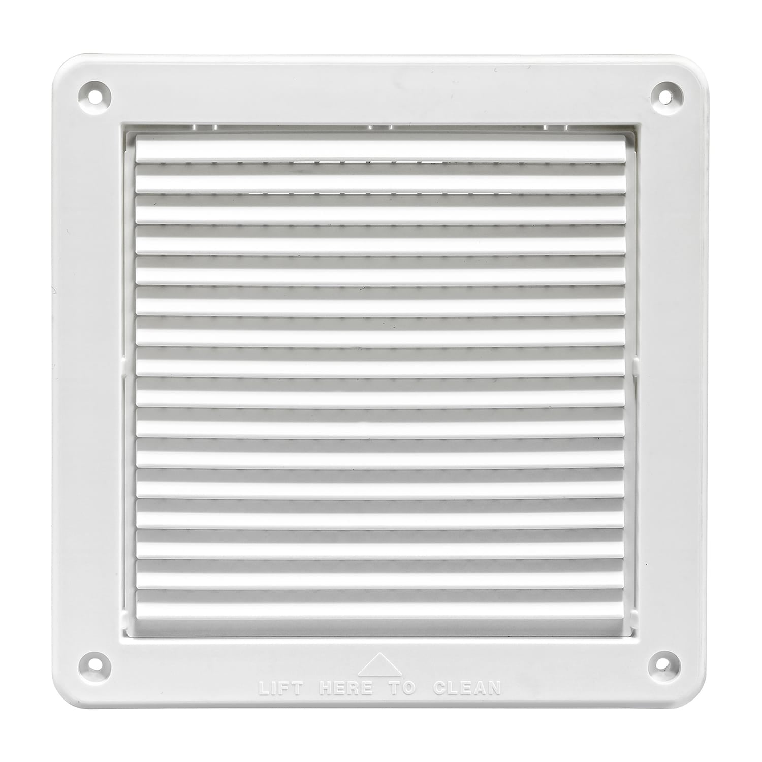 Lambro 6-In. White Plastic Fresh Air Intake Vent with Mini Louvers and Removable Screen, White, 606W-ML