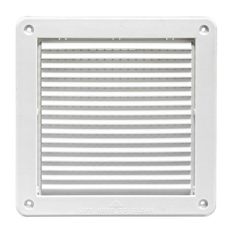 Lambro 6-In. White Plastic Fresh Air Intake Vent with Mini Louvers and Removable Screen, White, 606W-ML