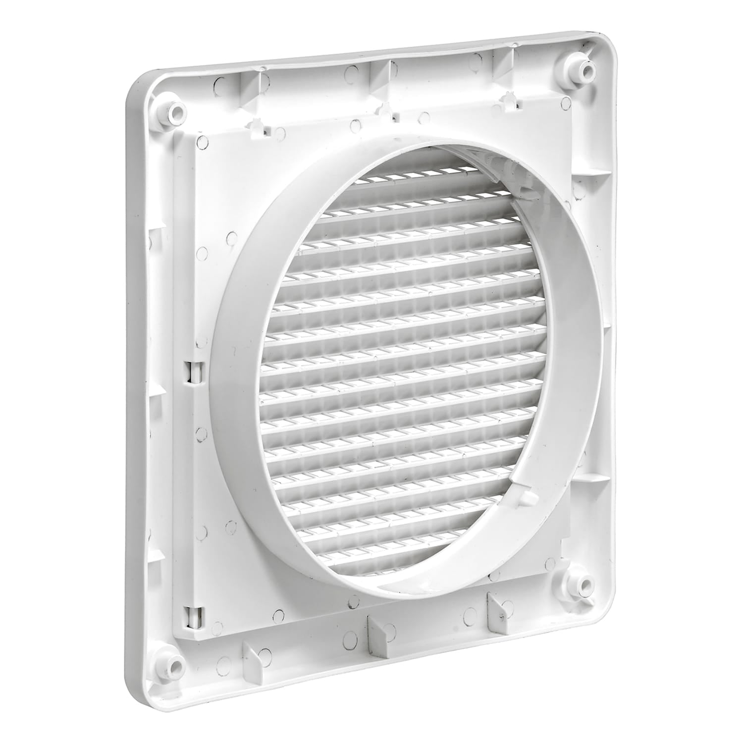Lambro 6-In. White Plastic Fresh Air Intake Vent with Mini Louvers and Removable Screen, White, 606W-ML