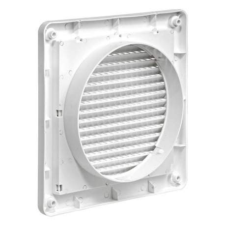 Lambro 6-In. White Plastic Fresh Air Intake Vent with Mini Louvers and Removable Screen, White, 606W-ML