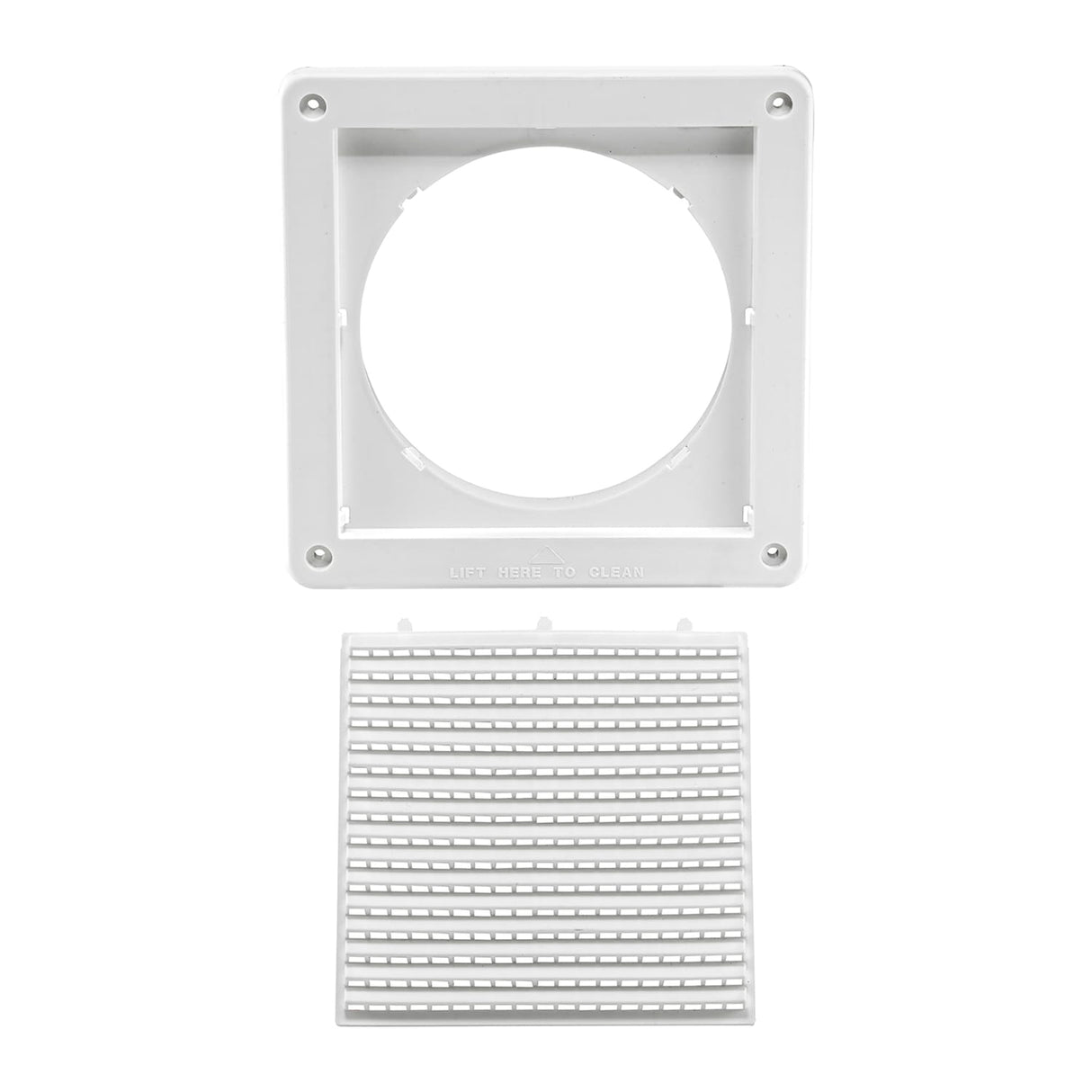 Lambro 6-In. White Plastic Fresh Air Intake Vent with Mini Louvers and Removable Screen, White, 606W-ML