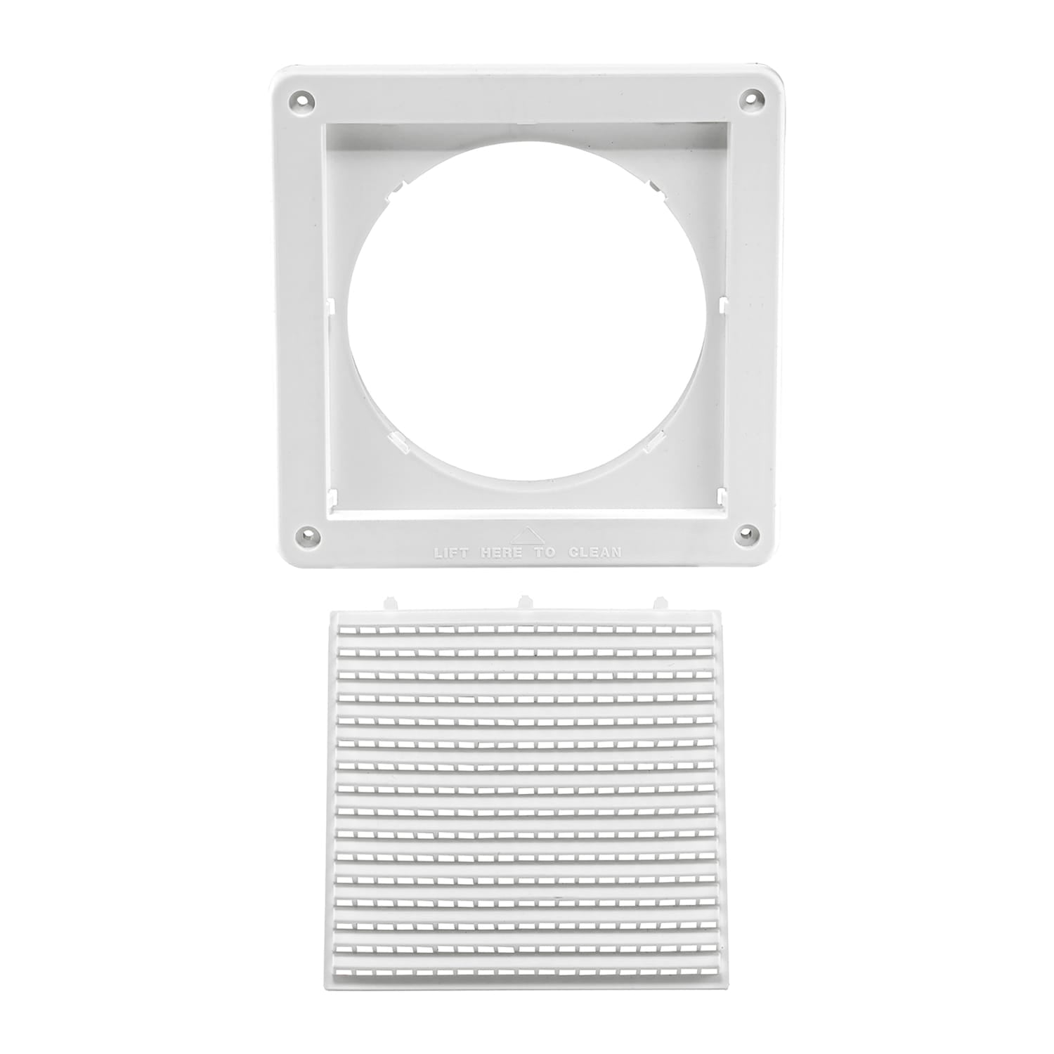Lambro 6-In. White Plastic Fresh Air Intake Vent with Mini Louvers and Removable Screen, White, 606W-ML