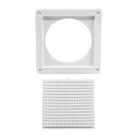 Lambro 6-In. White Plastic Fresh Air Intake Vent with Mini Louvers and Removable Screen, White, 606W-ML