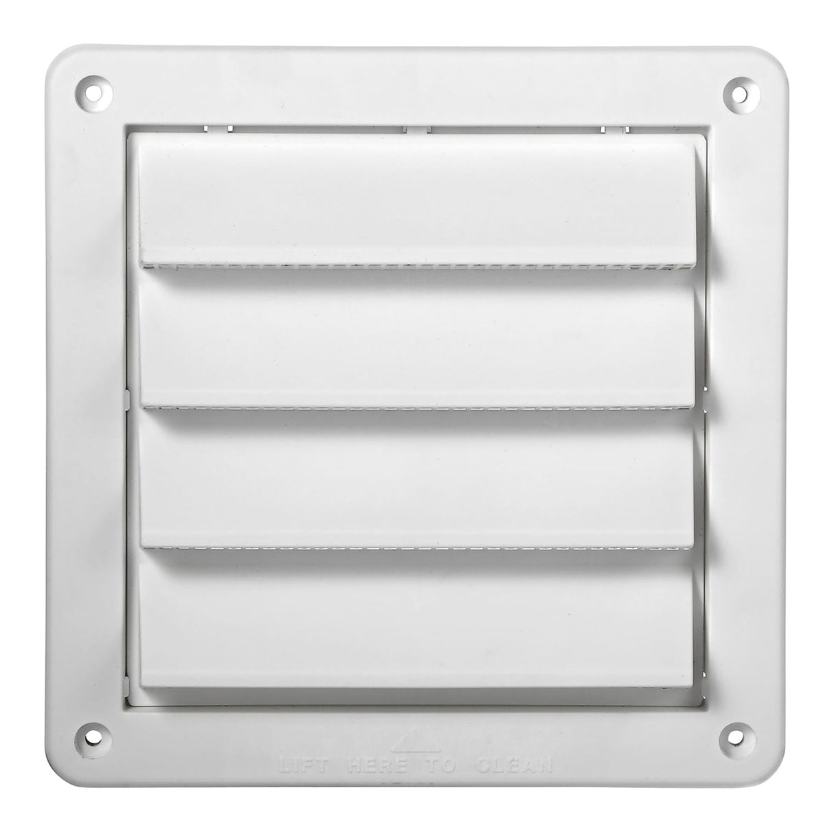Lambro 6-In. White Plastic Fresh Air Intake Vent with Rain Guard and Removable Screen, White, 606W