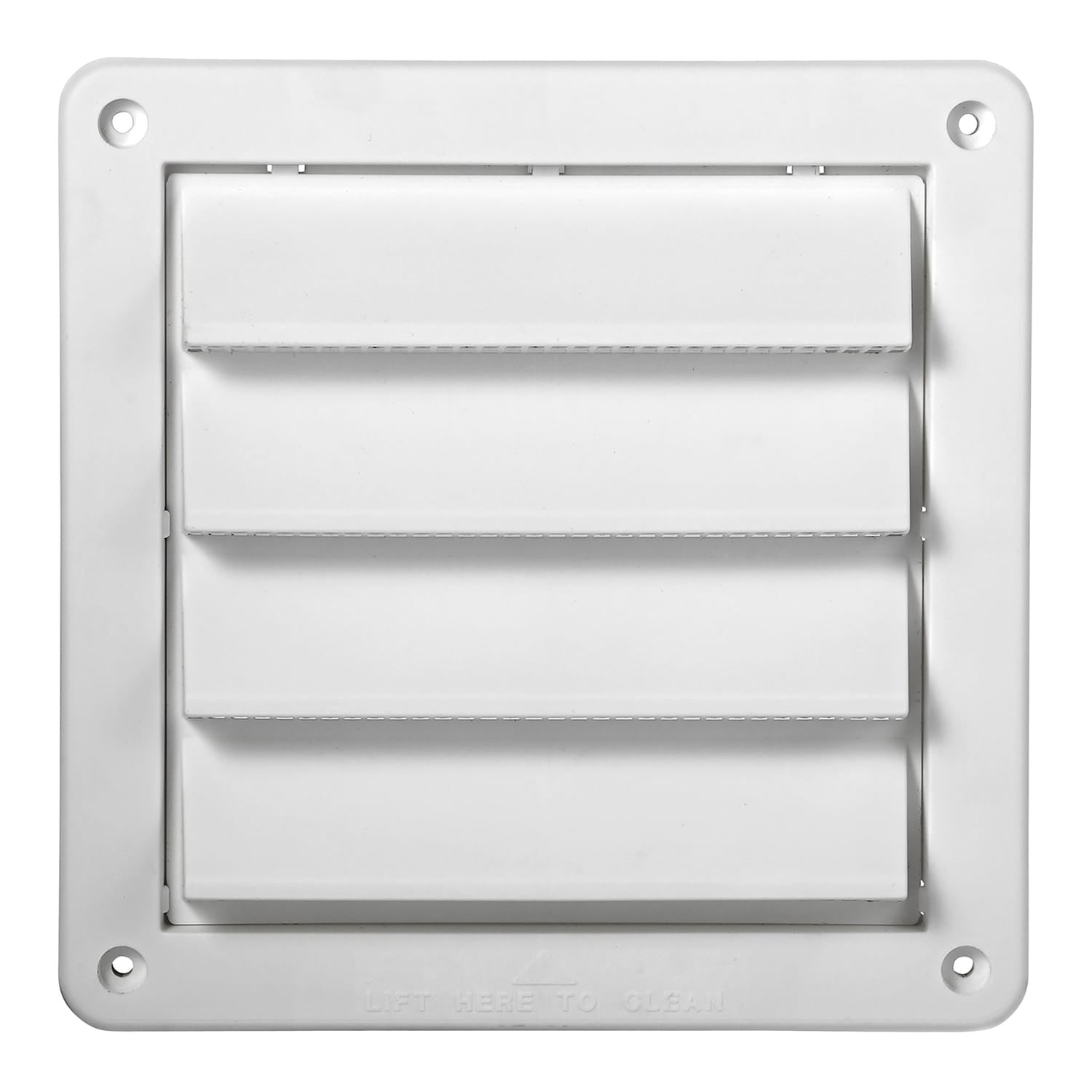 Lambro 6-In. White Plastic Fresh Air Intake Vent with Rain Guard and Removable Screen, White, 606W