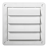 Lambro 6-In. White Plastic Fresh Air Intake Vent with Rain Guard and Removable Screen, White, 606W