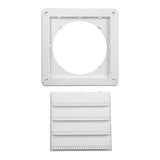 Lambro 6-In. White Plastic Fresh Air Intake Vent with Rain Guard and Removable Screen, White, 606W