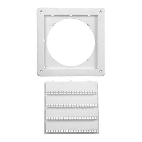 Lambro 6-In. White Plastic Fresh Air Intake Vent with Rain Guard and Removable Screen, White, 606W