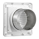 Lambro 4-In. White Plastic Fresh Air Intake Vent with Mini Louvers, Removable Screen, and 3-In. Aluminum Pipe, White, 674W-ML