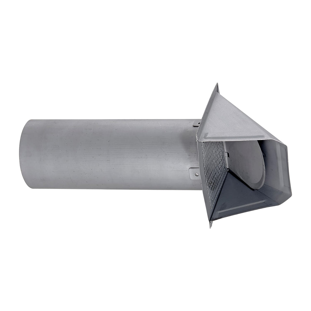 Lambro 4-In., 26-Gauge Paint-Grade Steel Wall Exhaust Hood Vent with Damper, Wire Mesh Screen, and 11-In. Pipe, EC-34400GMS-PG