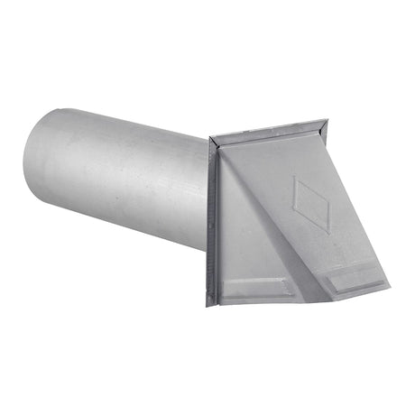 Lambro 4-In., 26-Gauge Paint-Grade Steel Wall Exhaust Hood Vent with Damper and 11-In. Pipe, EC-34400G-PG