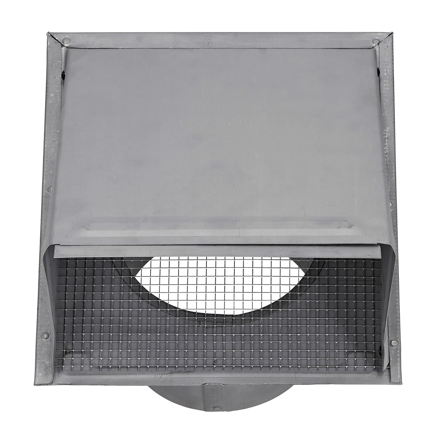 Lambro 6-In. 26-Gauge Paint-Grade Steel Wall Exhaust Hood Vent with Damper, Wire Mesh Screen, and 11-In. Pipe, EC-3460GMS-11-PG