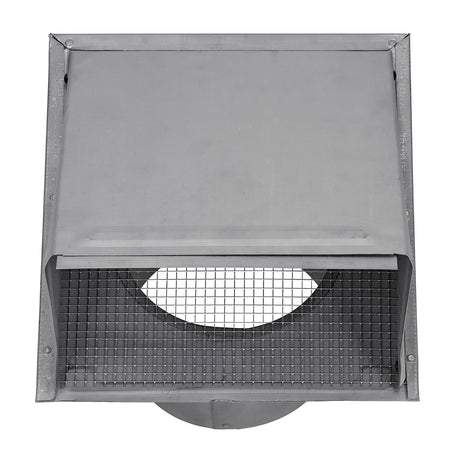 Lambro 6-In. 26-Gauge Paint-Grade Steel Wall Exhaust Hood Vent with Damper, Wire Mesh Screen, and 11-In. Pipe, EC-3460GMS-11-PG