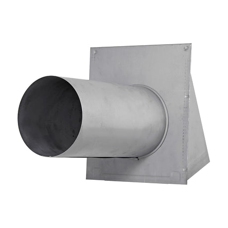 Lambro 6-In. 26-Gauge Paint-Grade Steel Wall Exhaust Hood Vent with Damper, Wire Mesh Screen, and 11-In. Pipe, EC-3460GMS-11-PG