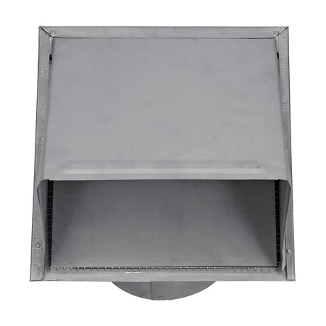 Lambro 6-In. 26-Gauge Paint-Grade Steel Wall Exhaust Hood Vent with Damper, Wire Mesh Screen, and 11-In. Pipe, EC-3460GMS-11-PG