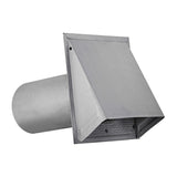 Lambro 6-In. 26-Gauge Paint-Grade Steel Fresh Air Intake Vent with Wire Mesh Screen and 11-In. Pipe, EC-3460GNDMS-11-PG