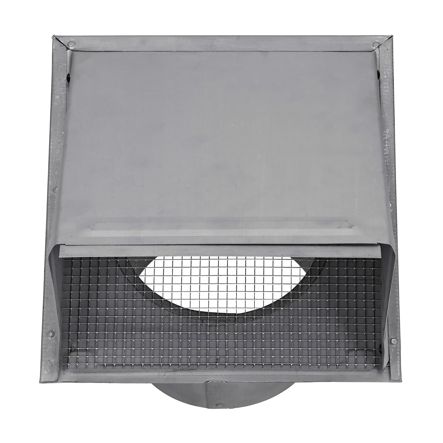 Lambro 8-In., 26-Gauge Paint-Grade Steel Wall Exhaust Hood Vent with Damper, Wire Mesh Screen, and 11-In. Pipe, EC-3480GMS-11-PG