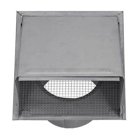 Lambro 8-In., 26-Gauge Paint-Grade Steel Wall Exhaust Hood Vent with Damper, Wire Mesh Screen, and 11-In. Pipe, EC-3480GMS-11-PG