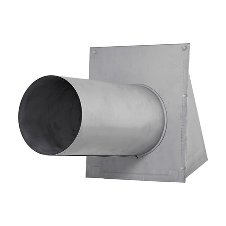 Lambro 8-In., 26-Gauge Paint-Grade Steel Wall Exhaust Hood Vent with Damper, Wire Mesh Screen, and 11-In. Pipe, EC-3480GMS-11-PG