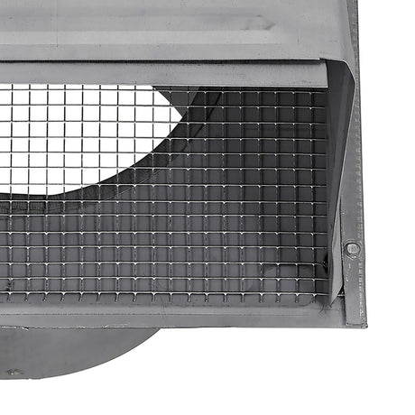 Lambro 8-In., 26-Gauge Paint-Grade Steel Wall Exhaust Hood Vent with Damper, Wire Mesh Screen, and 11-In. Pipe, EC-3480GMS-11-PG