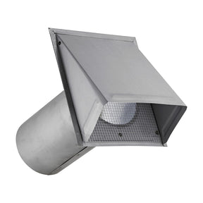 Lambro 8-In., 26-Gauge Paint-Grade Steel Fresh Air Intake Vent with Wire Mesh Screen and 11-In. Pipe, EC-3480GNDMS-11-PG
