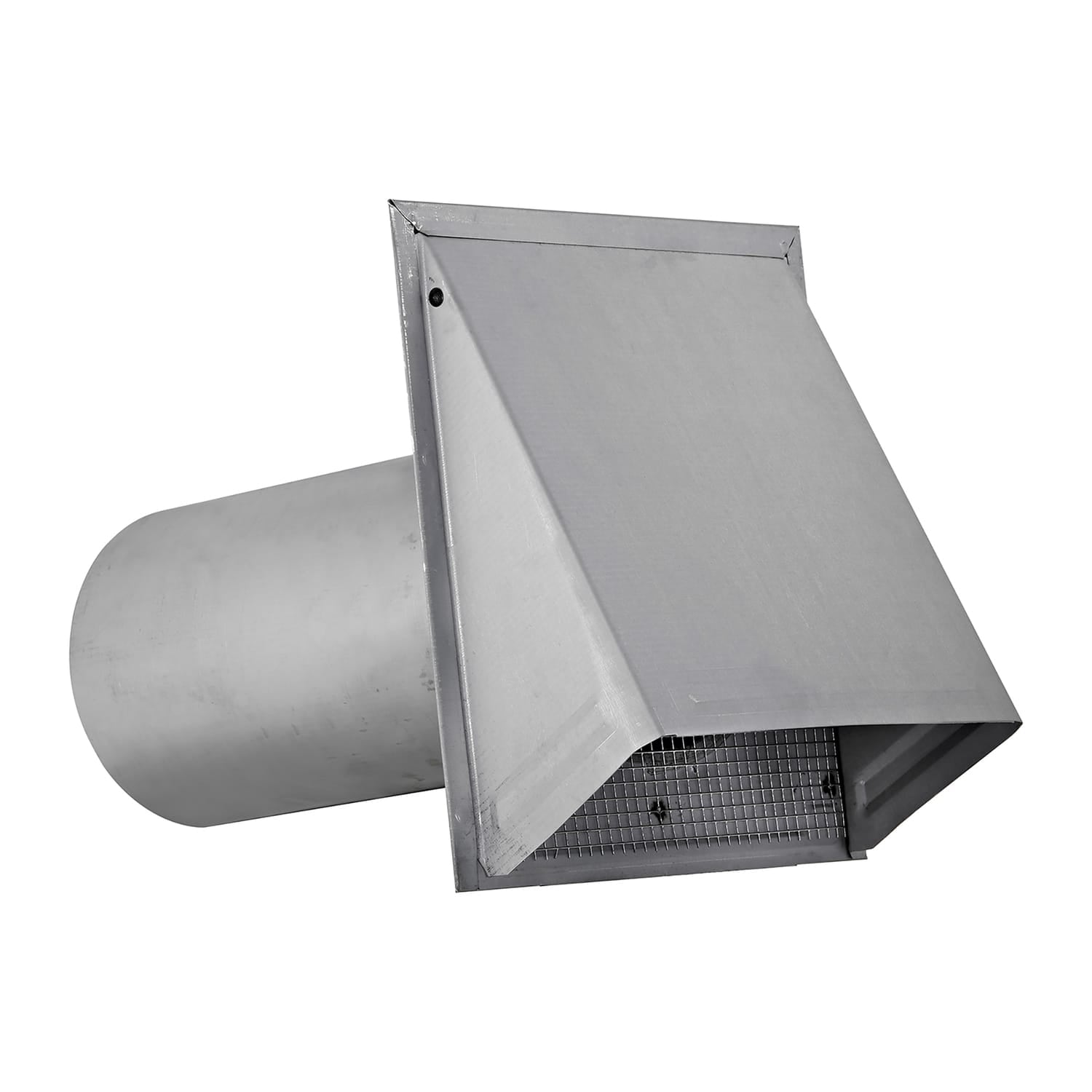 Lambro 8-In., 26-Gauge Paint-Grade Steel Fresh Air Intake Vent with Wire Mesh Screen and 11-In. Pipe, EC-3480GNDMS-11-PG