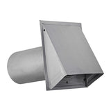 Lambro 8-In., 26-Gauge Paint-Grade Steel Fresh Air Intake Vent with Wire Mesh Screen and 11-In. Pipe, EC-3480GNDMS-11-PG