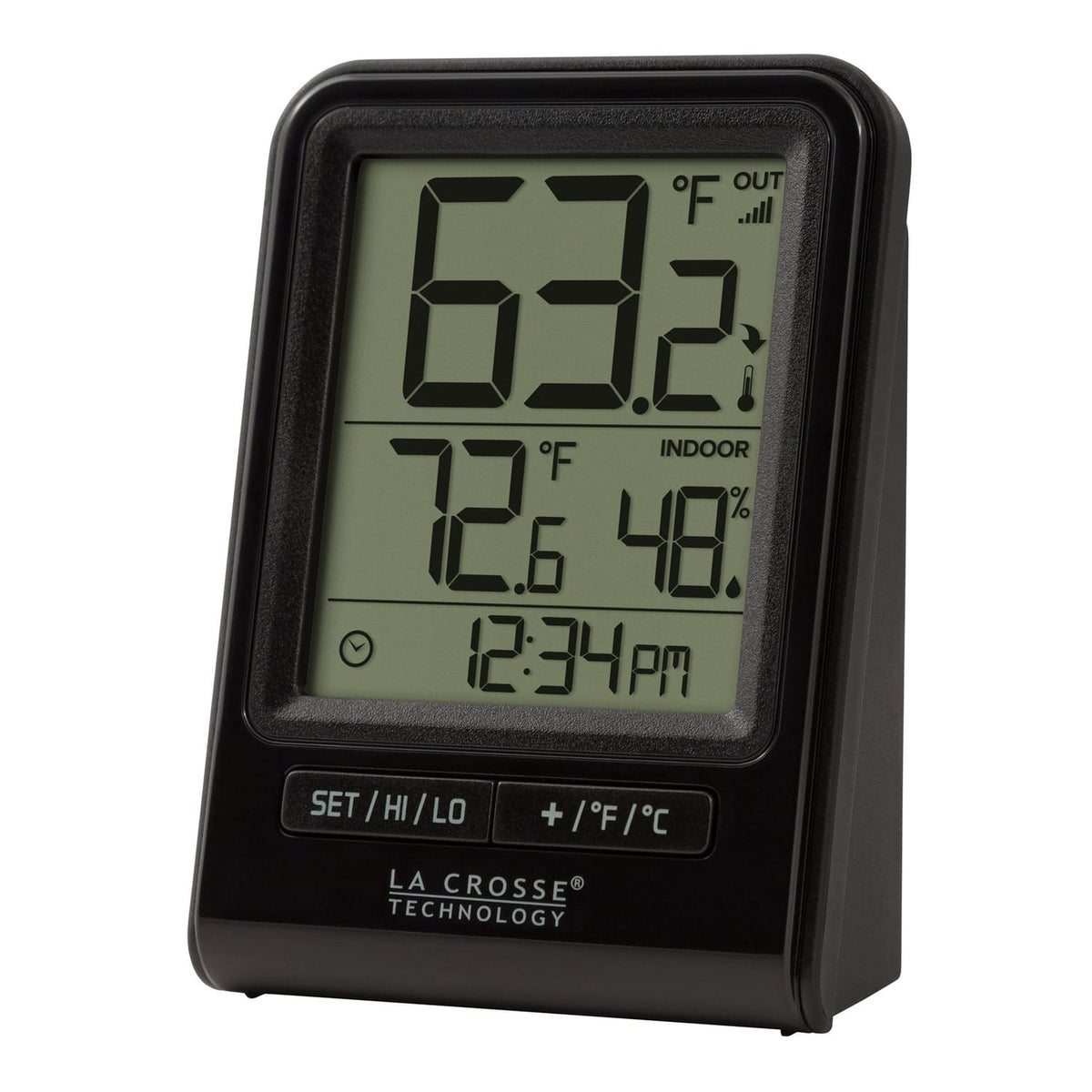 La Crosse Technology Battery-Powered LCD Wireless 2-Piece Digital Weather Thermometer Station with Hygrometer