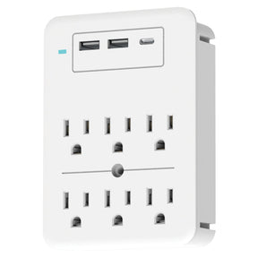 Ciao Tech 6-AC Outlet 3-USB Port 300-Joules Surge Protector Wall Tap, CPA5V00-072