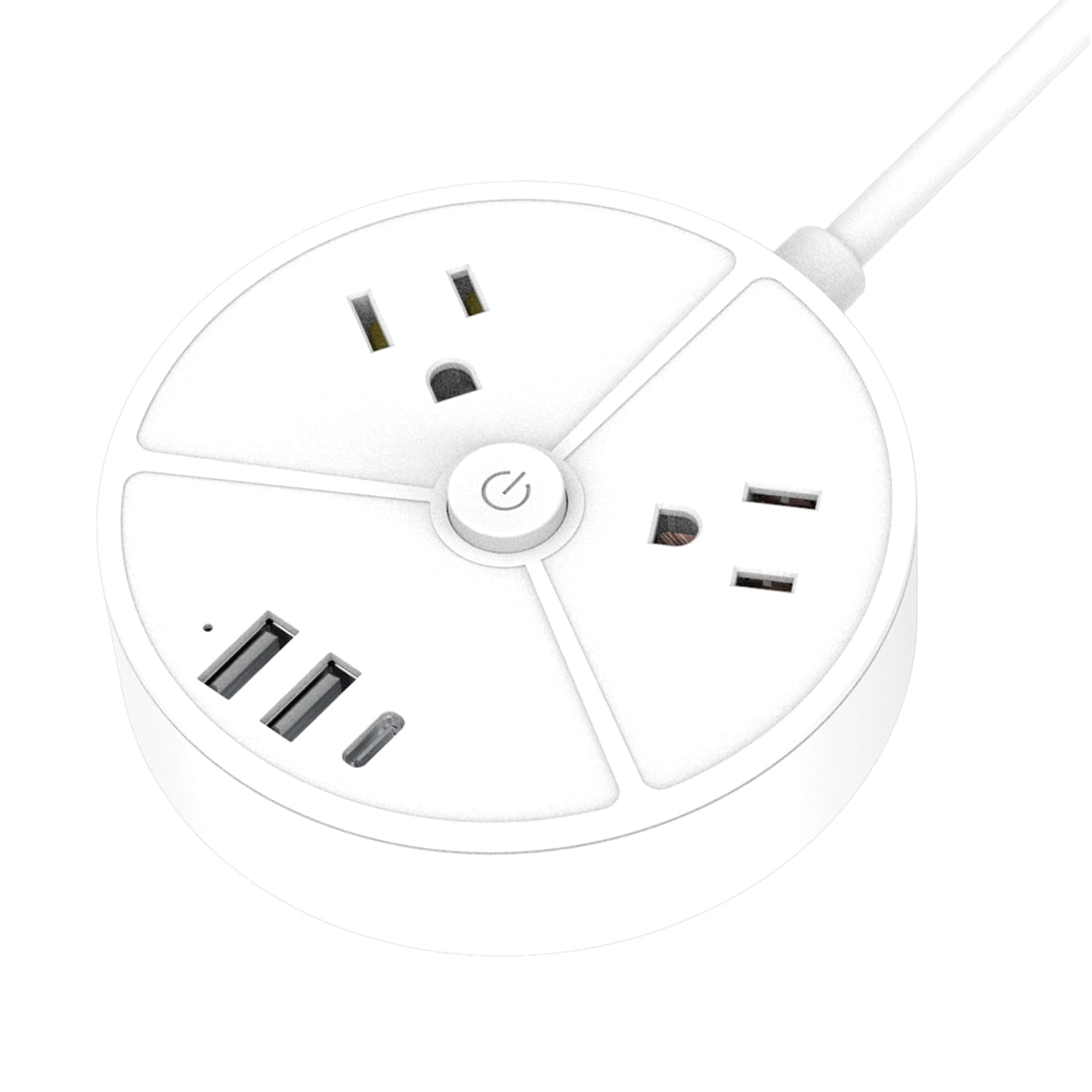 Ciao Tech 2-AC Outlet 3-USB Port 300 Joules Surge Protector Power Strip, 5-Ft. Cord with Straight Plug, CPAT500-050