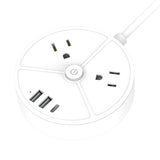Ciao Tech 2-AC Outlet 3-USB Port 300 Joules Surge Protector Power Strip, 5-Ft. Cord with Straight Plug, CPAT500-050