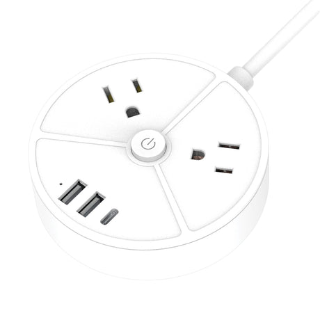 Ciao Tech 2-AC Outlet 3-USB Port 300 Joules Surge Protector Power Strip, 5-Ft. Cord with Straight Plug, CPAT500-050