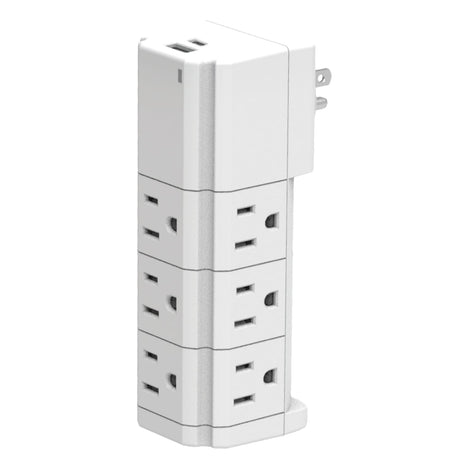 Ciao Tech 9-AC Swiveling Outlet and 2-USB Port 540-Joules Surge Protector Wall Tap, CPAT900-067