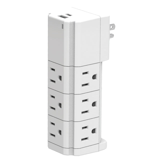 Ciao Tech 9-AC Swiveling Outlet and 2-USB Port 540-Joules Surge Protector Wall Tap, CPAT900-067